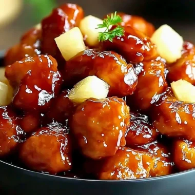 Juicy Brown Sugar Pineapple Chicken recipe cooked with sweet pineapple and brown sugar glaze.
