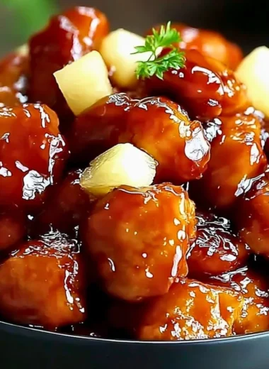 Juicy Brown Sugar Pineapple Chicken recipe cooked with sweet pineapple and brown sugar glaze.