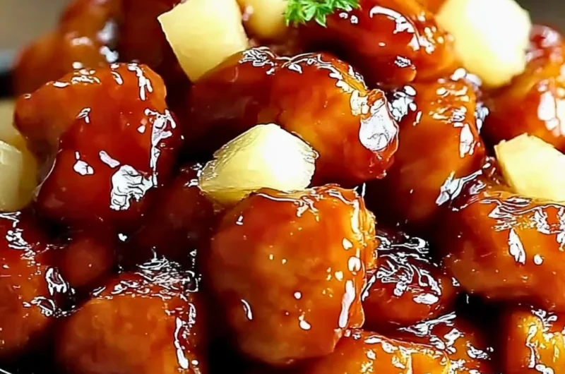 Juicy Brown Sugar Pineapple Chicken recipe cooked with sweet pineapple and brown sugar glaze.