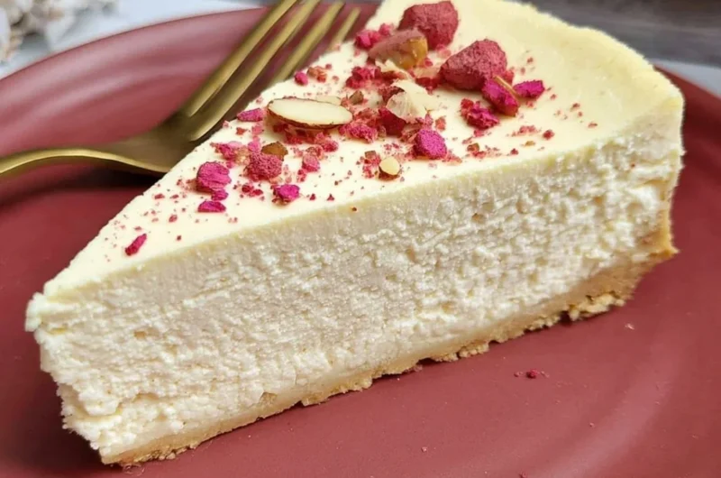 Delicious gluten-free sugar-free diabetic cheesecake topped with fresh berries