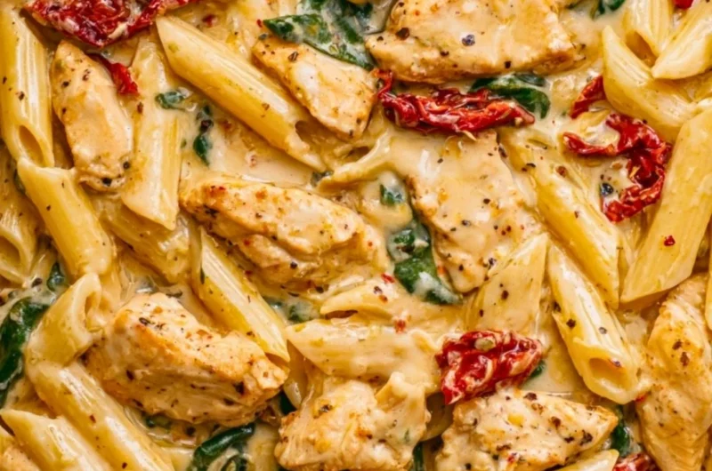 Marry Me Chicken Pasta dish garnished with herbs and cheese