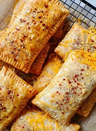 Savory breakfast pop-tarts topped with icing and filled with flavorful ingredients