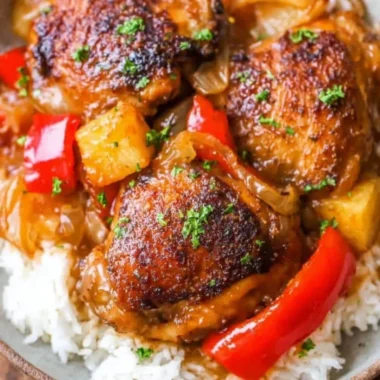Delicious Slow Cooker Hawaiian Pineapple Chicken dish with tropical flavors
