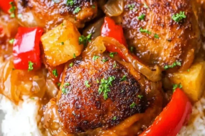 Delicious Slow Cooker Hawaiian Pineapple Chicken dish with tropical flavors