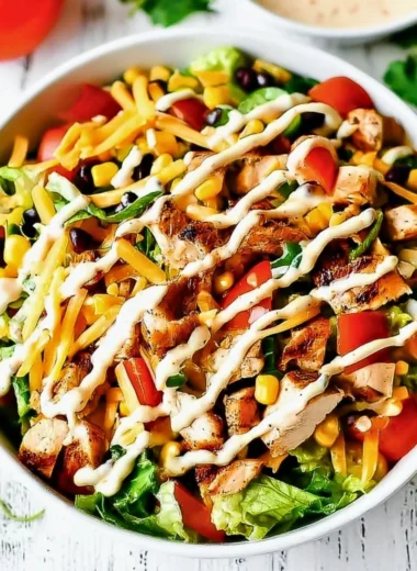 Delicious Taco Chicken Salad with fresh ingredients