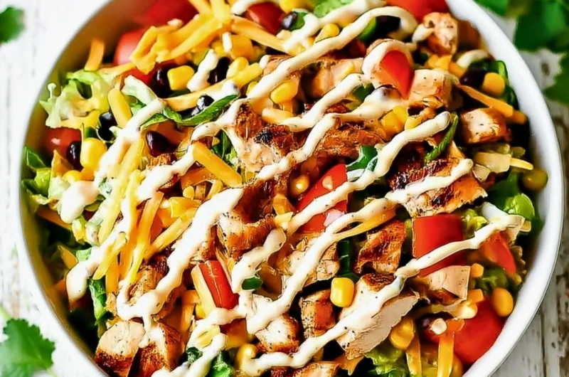 Delicious Taco Chicken Salad with fresh ingredients