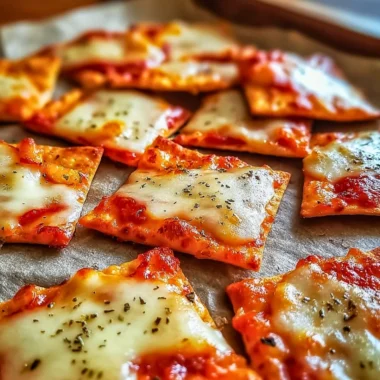 Crispy pizza chips snack piled high on a plate