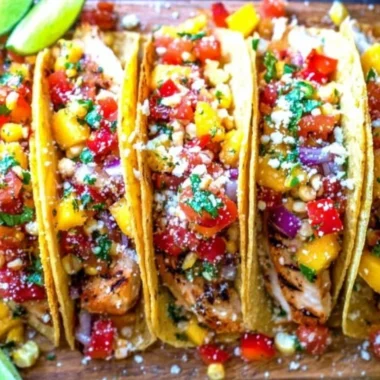 Delicious easy chicken tacos topped with fresh cilantro and lime