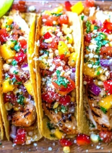 Delicious easy chicken tacos topped with fresh cilantro and lime