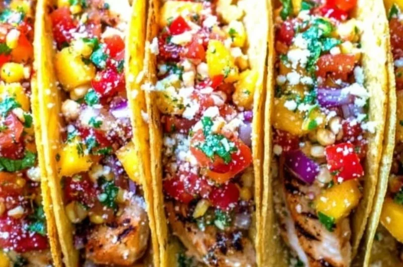 Delicious easy chicken tacos topped with fresh cilantro and lime