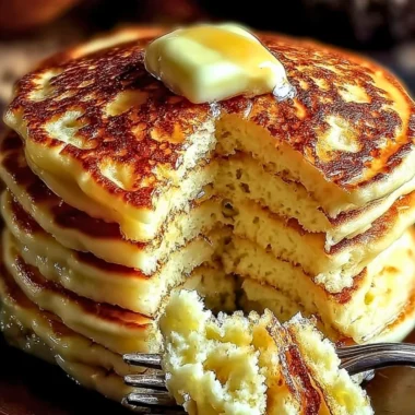 Flourless cottage cheese pancakes on a plate topped with fresh berries