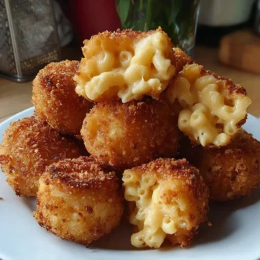 Delicious golden Fried Mac and Cheese Bites ready to be served.