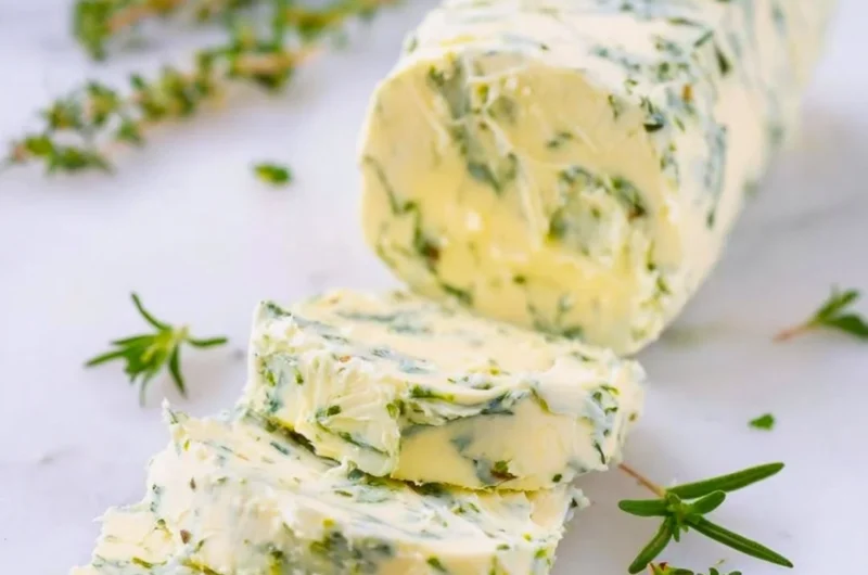 Delicious garlic butter melting on warm bread