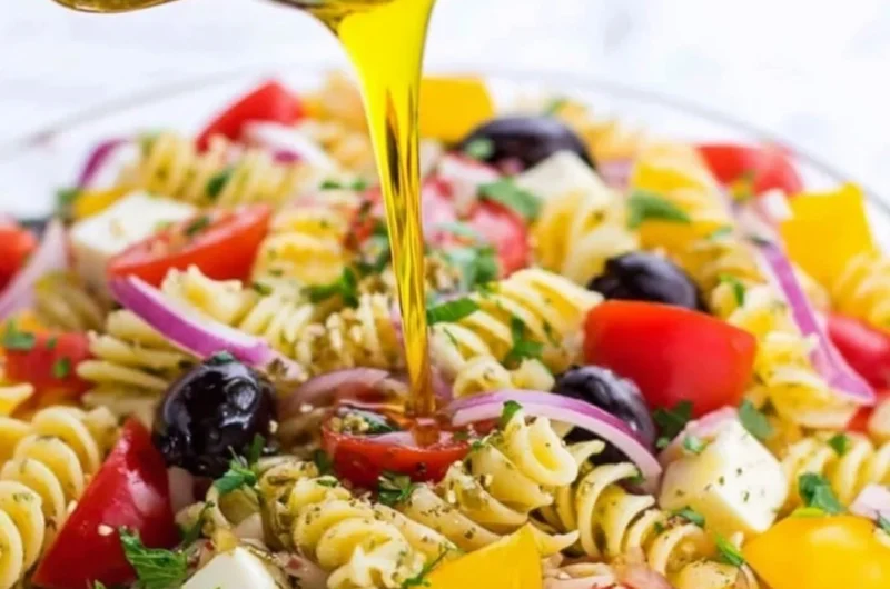 A bowl of homemade Italian dressing with herbs and spices