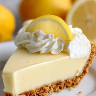 Delicious Magnolia Lemon Pie topped with whipped cream and lemon zest