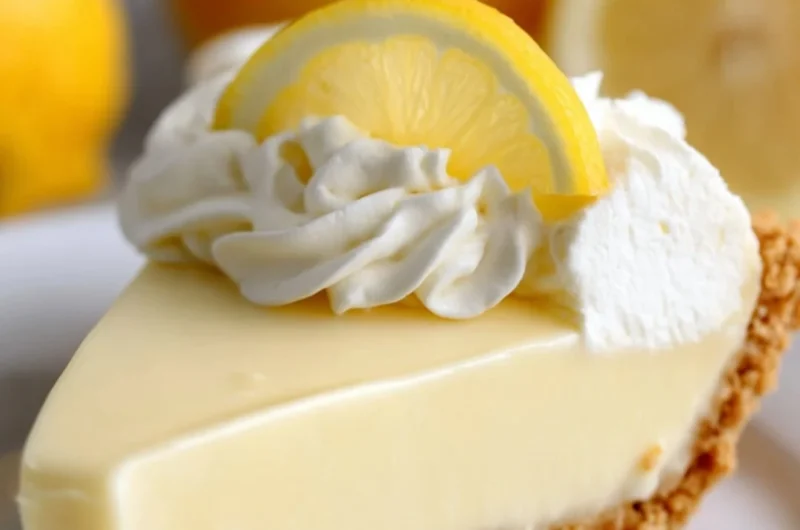 Delicious Magnolia Lemon Pie topped with whipped cream and lemon zest