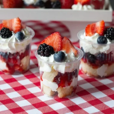 Delicious mini shortcake cups with fresh strawberries and whipped cream