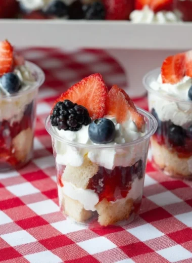 Delicious mini shortcake cups with fresh strawberries and whipped cream