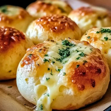 Pillsbury Biscuit Garlic Butter Cheese Bombs fresh out of the oven
