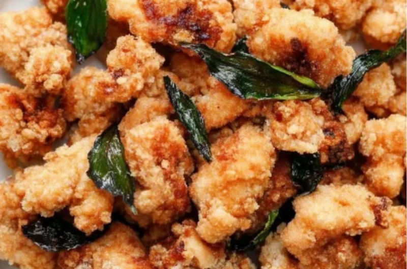 Crispy Taiwanese Popcorn Chicken served with dipping sauce