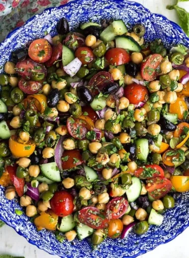 Trader Joe's Balela Salad with chickpeas and fresh vegetables