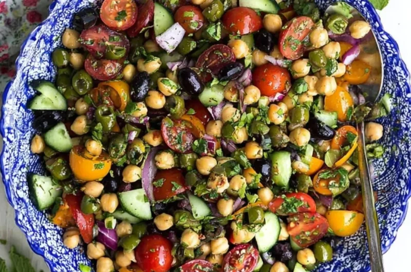 Trader Joe's Balela Salad with chickpeas and fresh vegetables