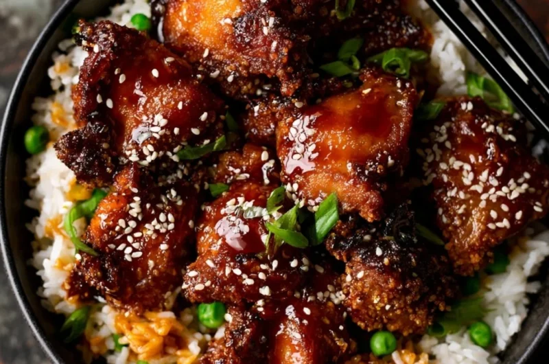 20 minute Asian air fryer sesame chicken recipe with crispy texture