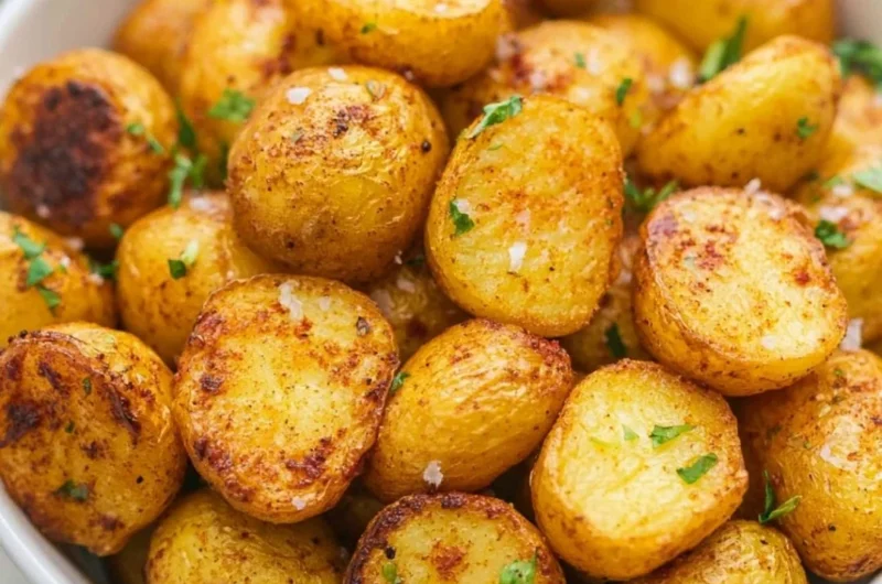 Crispy air fryer roasted potatoes served in a bowl