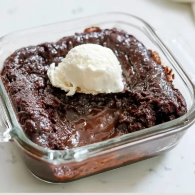Cozy Cottage Cheese Lava Cake with melted chocolate center served on a plate