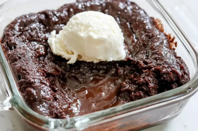 Cozy Cottage Cheese Lava Cake with melted chocolate center served on a plate