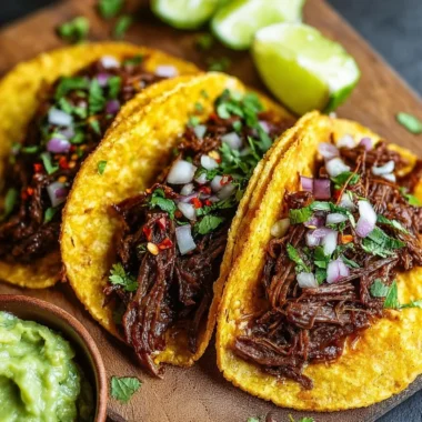 Delicious easy chuck roast tacos served with fresh toppings