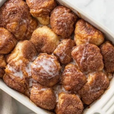 Delicious easy monkey bread baked to perfection in a golden brown color