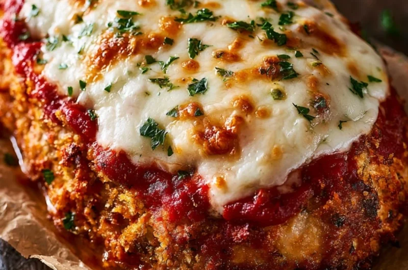 Savory Parmesan Chicken Meatloaf served with herbs and vegetables.