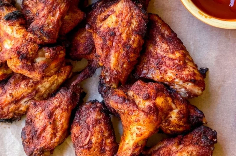 Delicious Traeger smoked chicken wings on a serving platter