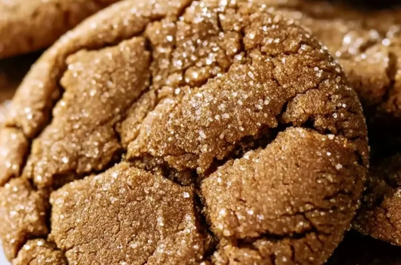 Bakery style molasses cookies with a warm, spiced appearance