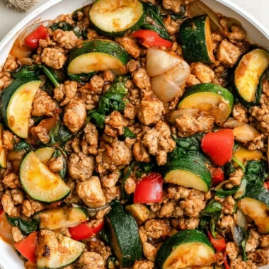 Whole30 Turkey Taco Skillet made with ground turkey and zucchini