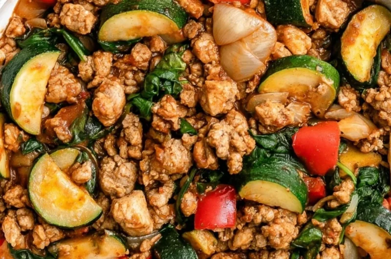 Whole30 Turkey Taco Skillet made with ground turkey and zucchini